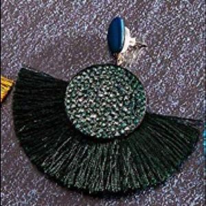 Make offer! Hunter Green tassel earrings